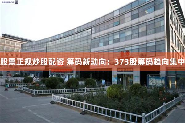股票正规炒股配资 筹码新动向：373股筹码趋向集中