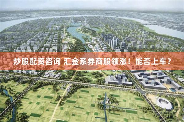 炒股配资咨询 汇金系券商股领涨！能否上车？