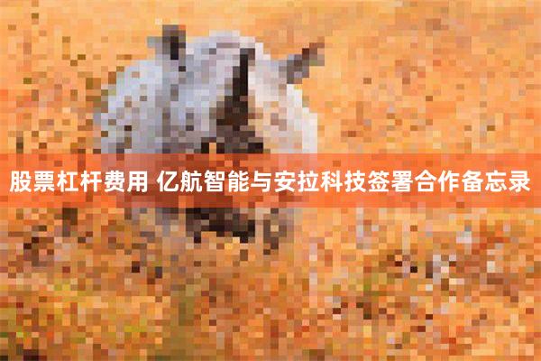 股票杠杆费用 亿航智能与安拉科技签署合作备忘录